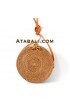 Ata round bag plain pattern with ribbon clip 